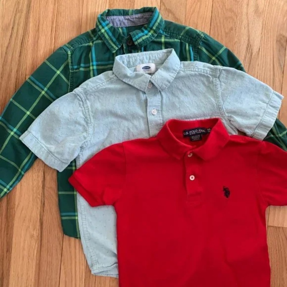 Lot of 3 Boy's Button Down and Collared Dress Shirts Sizes 6-7 Old Navy/Cat&Jack